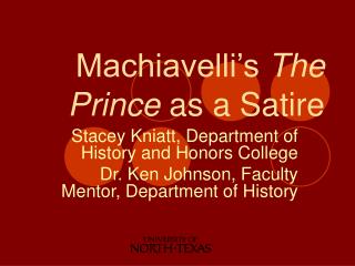 Machiavelli’s The Prince as a Satire