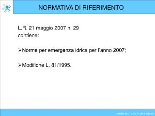 NORMATIVA DI RIFERIMENTO