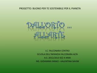 PROGETTO: BUONO PER TE SOSTENIBILE PER IL PIANETA