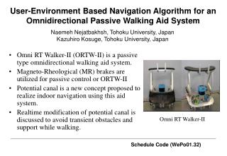 User-Environment Based Navigation Algorithm for an Omnidirectional Passive Walking Aid System