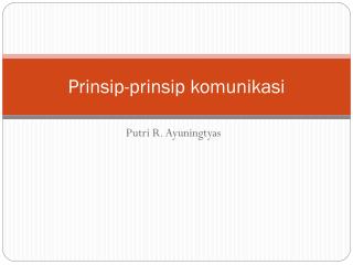 Prinsip-prinsip komunikasi