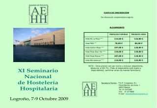 XI Seminario Nacional de Hostelería Hospitalaria