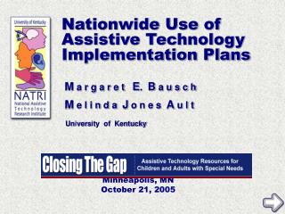 Nationwide Use of Assistive Technology Implementation Plans