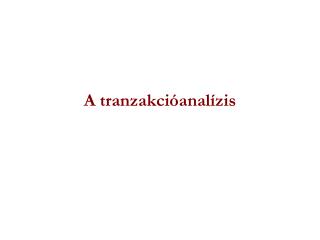 A tranzakcióanalízis