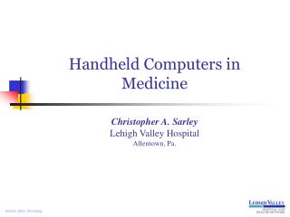 Handheld Computers in Medicine