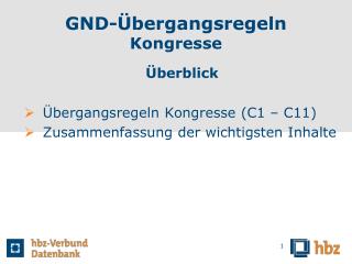 GND-Übergangsregeln Kongresse