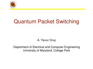 Quantum Packet Switching