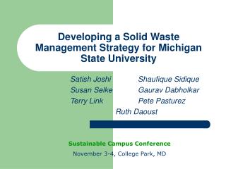 Developing a Solid Waste Management Strategy for Michigan State University