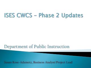 CWCS Phase 2 Timeline