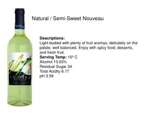 Natural / Semi-Sweet Nouveau