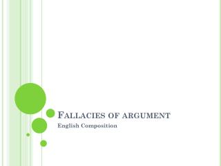 Fallacies of argument