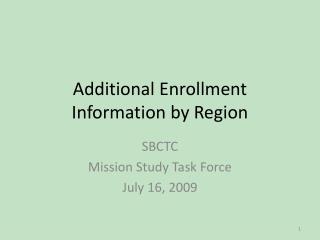 Additional Enrollment Information by Region