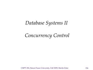 Database Systems II Concurrency Control