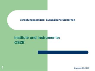 Vertiefungsseminar: Europäische Sicherheit