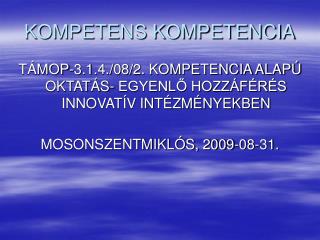 KOMPETENS KOMPETENCIA