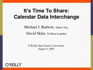 It’s Time To Share: Calendar Data Interchange