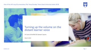 Turning up the volume on the distant learner voice