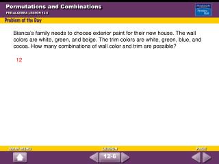 Permutations and Combinations