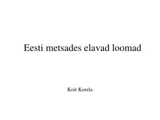 Eesti metsades elavad loomad