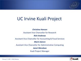 UC Irvine Kuali Project