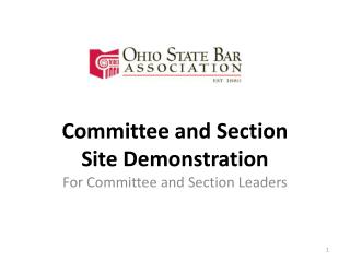 Committee and Section Site Demonstration