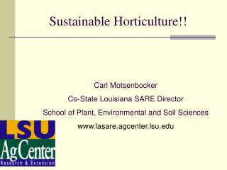 Sustainable Horticulture!!