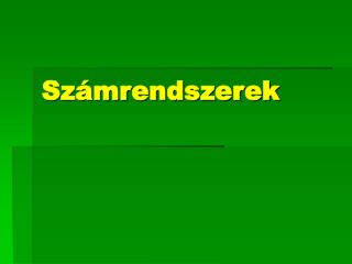 Számrendszerek