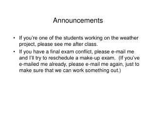 Announcements