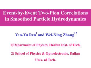 Event-by-Event Two-Pion Correlations in Smoothed Particle Hydrodynamics