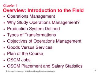 Chapter 1 Overview: Introduction to the Field