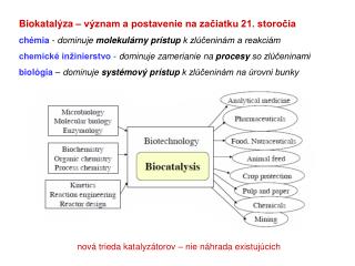 Biokatalýza – význam a postavenie na začiatku 21. storočia