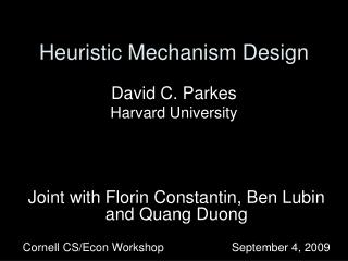 Heuristic Mechanism Design