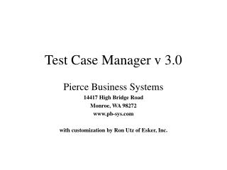 Test Case Manager v 3.0