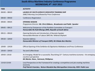Maritime Sub-Sector Conferences: Shipping, Ports and Logistics Marine Manufacturing