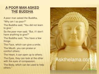 A Poor Man Asked the Buddha