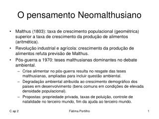 O pensamento Neomalthusiano