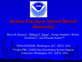 Remote Sensing in Natural Hazard Monitoring