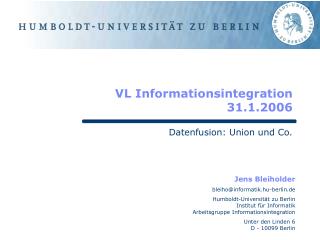 VL Informationsintegration 31.1.2006