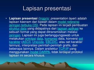 Lapisan presentasi