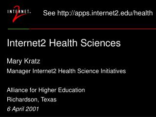 Internet2 Health Sciences