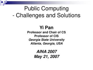 Public Computing - Challenges and Solutions