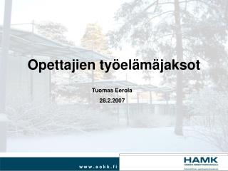 Opettajien työelämäjaksot