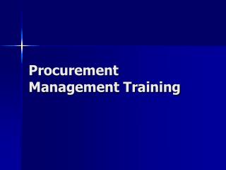 Procurement Management Training