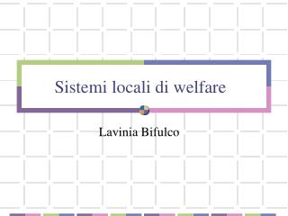 Sistemi locali di welfare