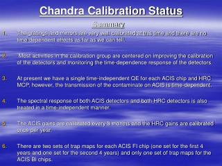 Chandra Calibration Status