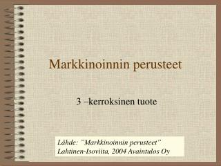 Markkinoinnin perusteet