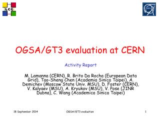 OGSA/GT3 evaluation at CERN