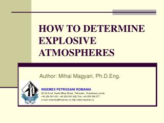 HOW TO DETERMINE EXPLOSIVE ATMOSPHERES