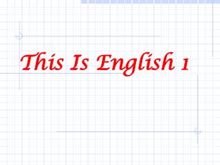 This Is English 1