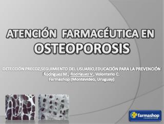 ATENCIÓN FARMACÉUTICA EN OSTEOPOROSIS